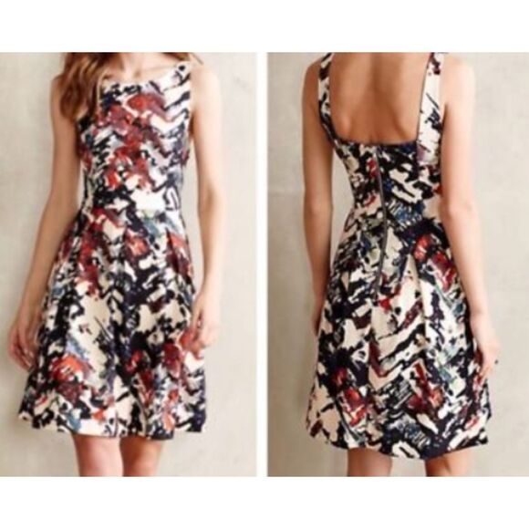 Anthropologie Maeve Capelle Flare Dress Size Small - Picture 1 of 8